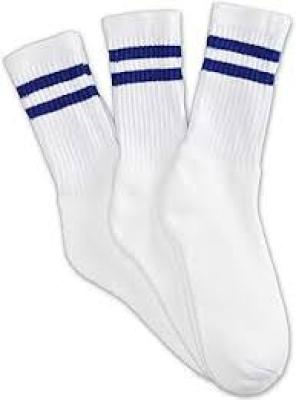 White Royal Blue Stripes Socks X-Small Alpi